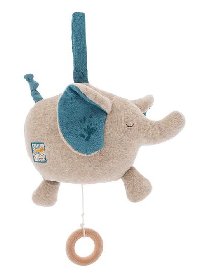 Sous Mon Baobab - Musical Elephant 23cm  By Moulin Roty